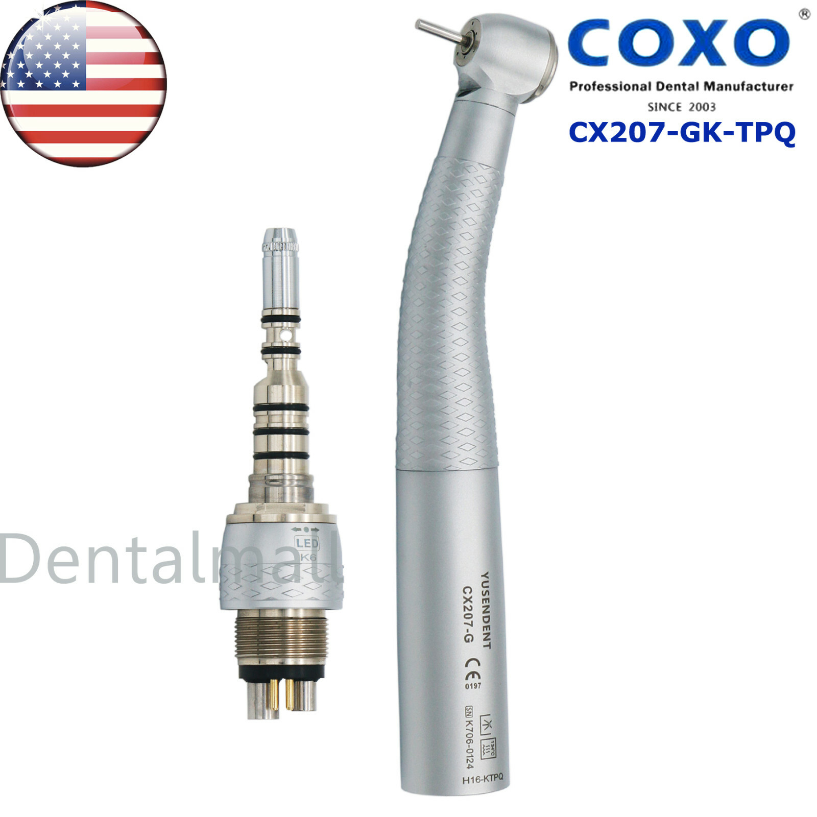 US COXO Dental LED Fiber Optic Handpiece fit Kavo Multiflex NSK Phatelus 6 Pin