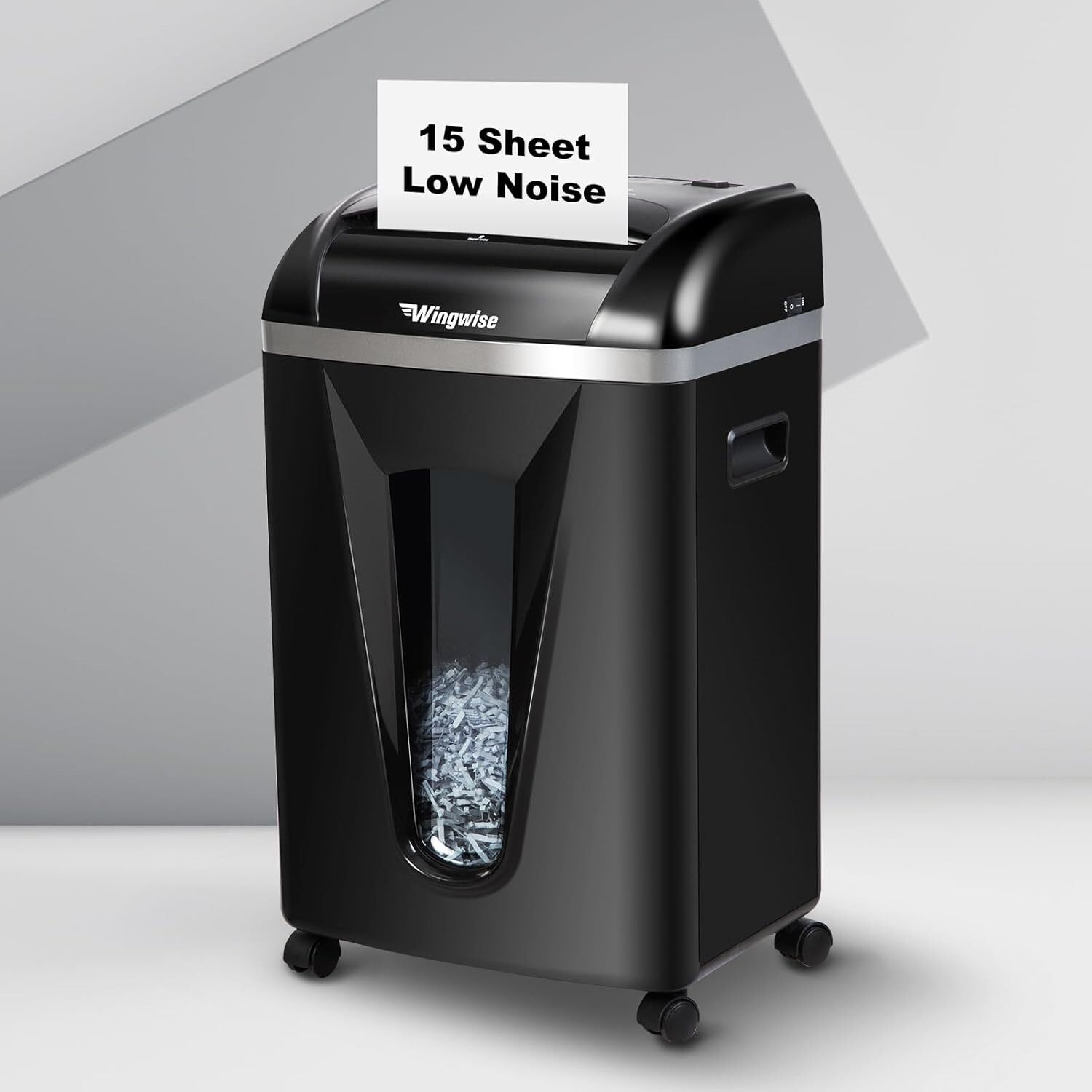 58 dB Paper Shredder 15 Sheet P-4 Cross Cut with 5.8 Gallons Bin Shreds CD,