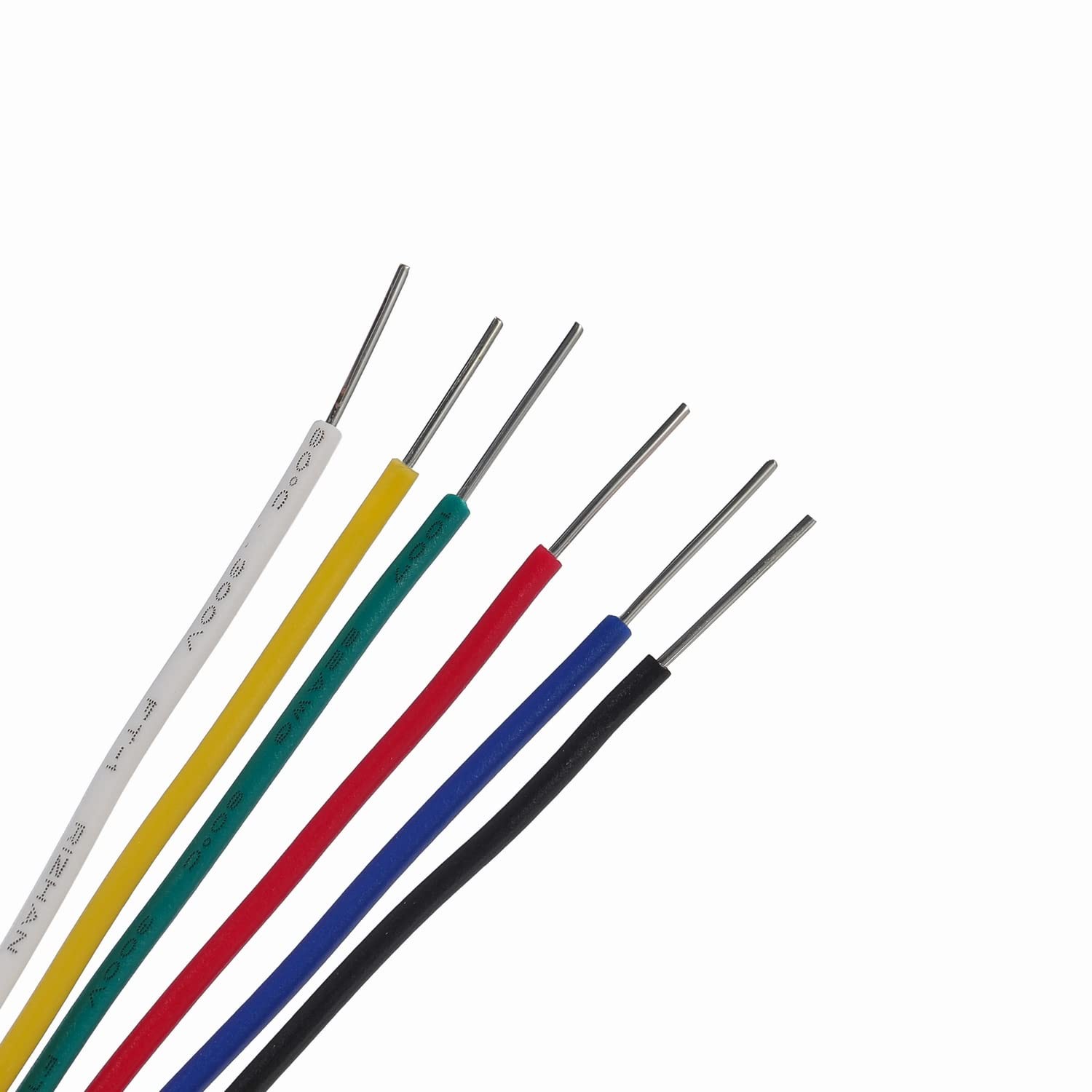 TUOFENG 30 awg Wire Solid Core Hookup Wires 6 Different Colored Jumper Wire 100f