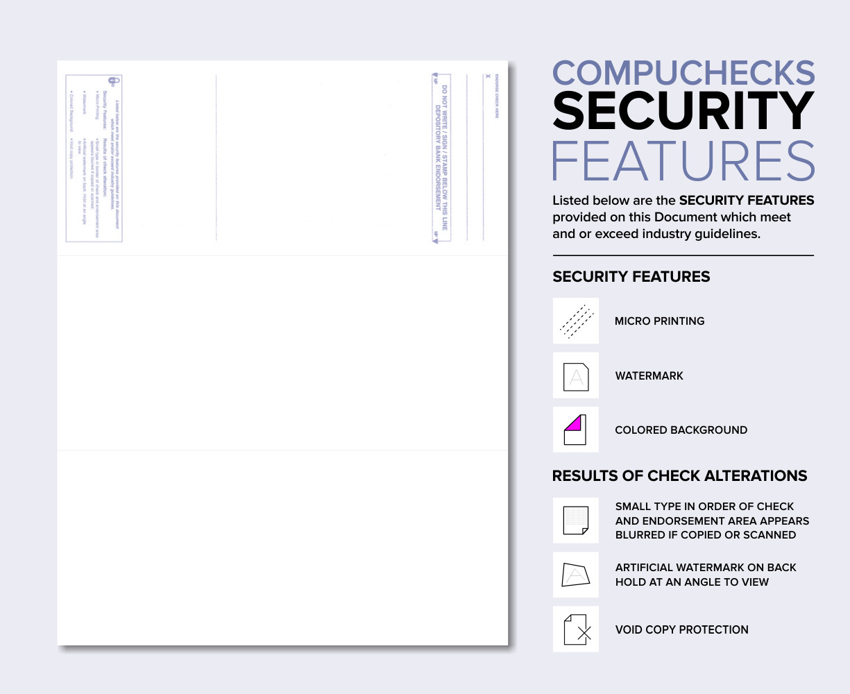 2500 High Security Blank Check Stock Paper – Check on Top – Gold Basketweave