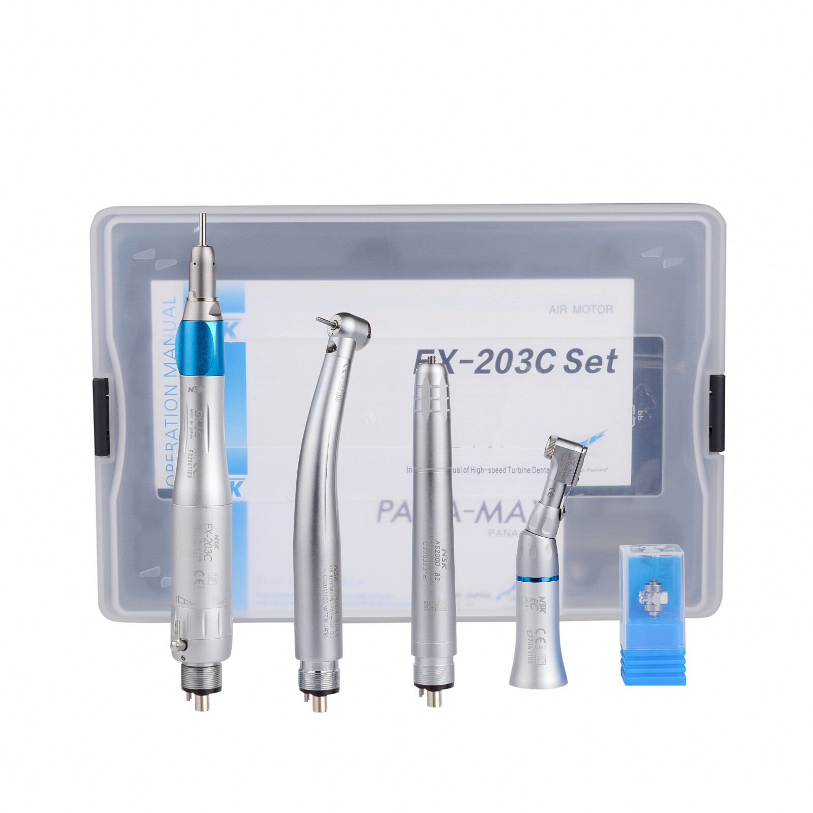 NSK Type Dental PANA MAX LED High Speed Handpiece+Air Scaler+EX203C Low Speed CE