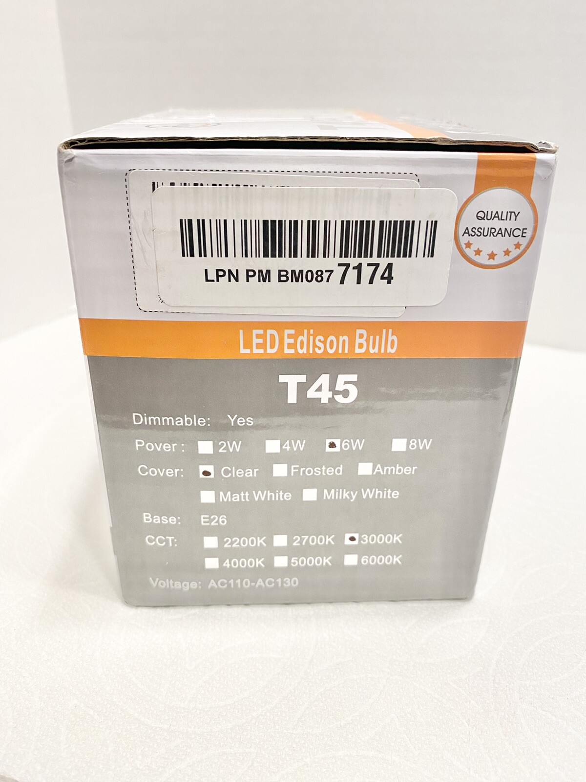 (Pack Of 6) Dimmable T45 LED Edison Bulb 3000K 6 Watt, Clear