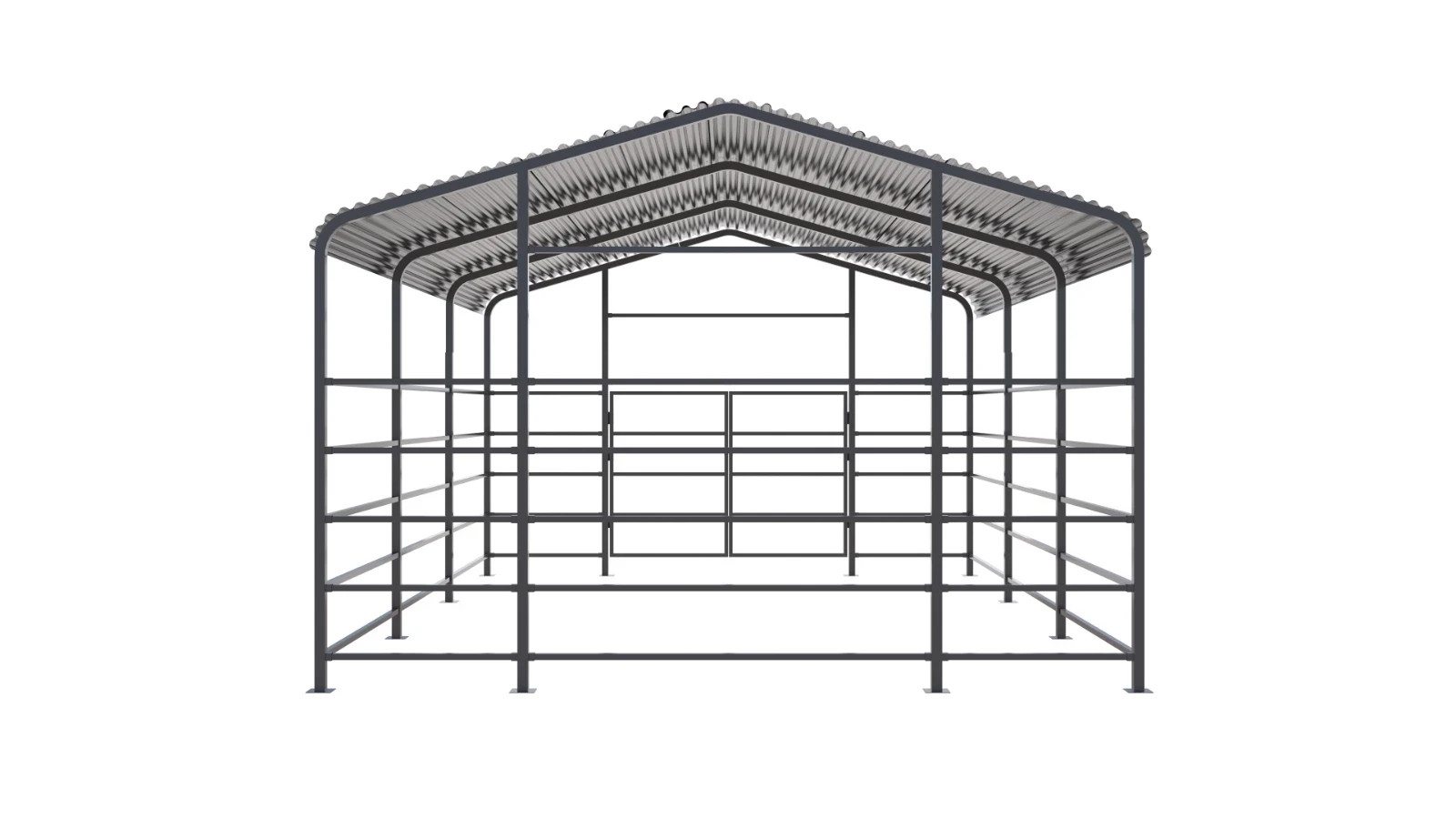 13x20ft Galvanized Livestock Shelter Metal Cattle Shed Steel Barn Horse Goat