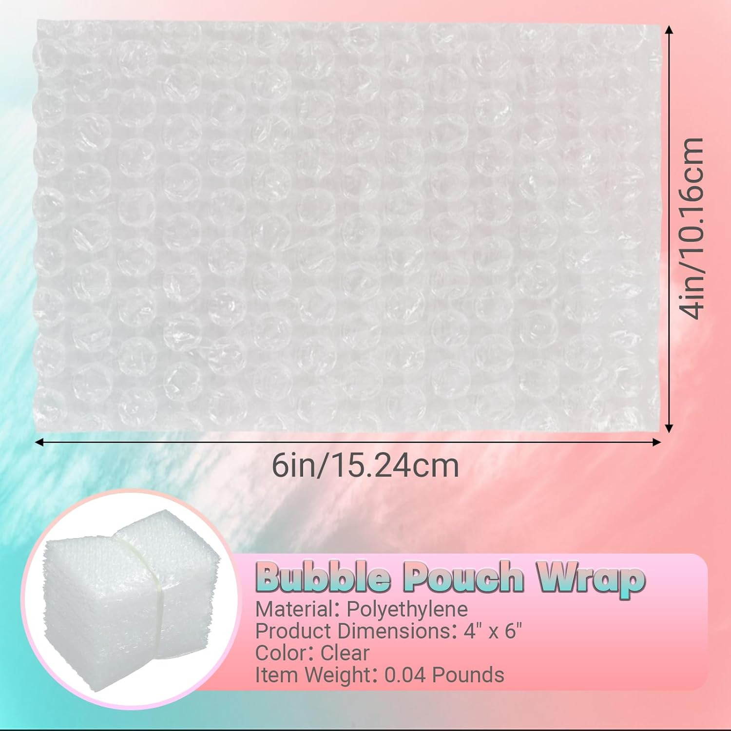 50 Pack 4×6 Clear Bubble Mailer Bags Cushion Wrap Pouches Shipping Protection