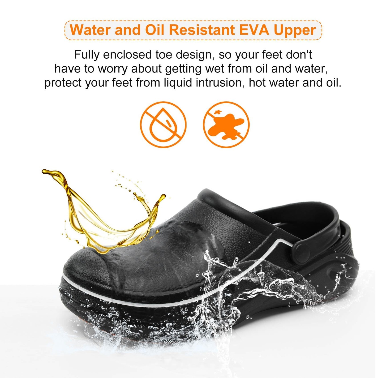 JSWEI Men’s Unisex-Adult Kitchen Shoes – Nonslip Water Proof Work Shoes for M…