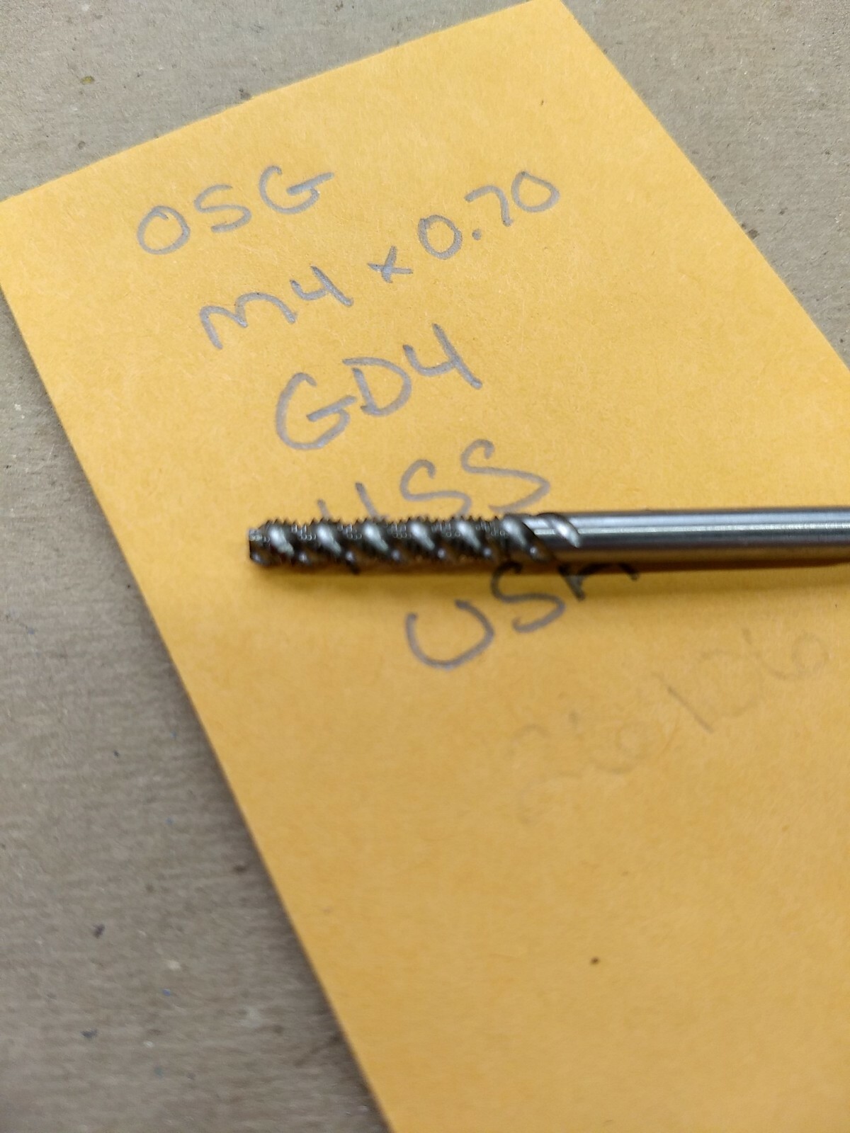 OSG M4X0.70 GD4 HSS USA 3 FLUTE SPIRAL BOTTOMING HAND TAP METRIC