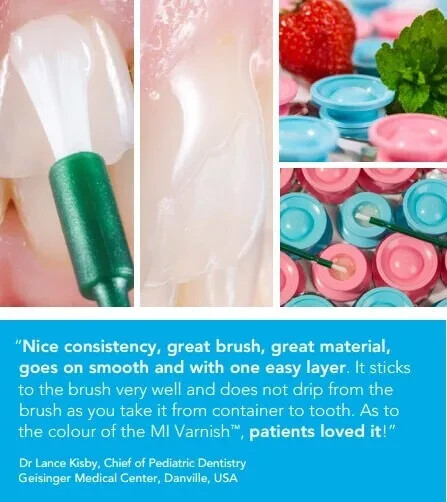 GC MI Varnish Sodium Fluoride Varnish with RECALDENT 5 Single Units Mint Flavor