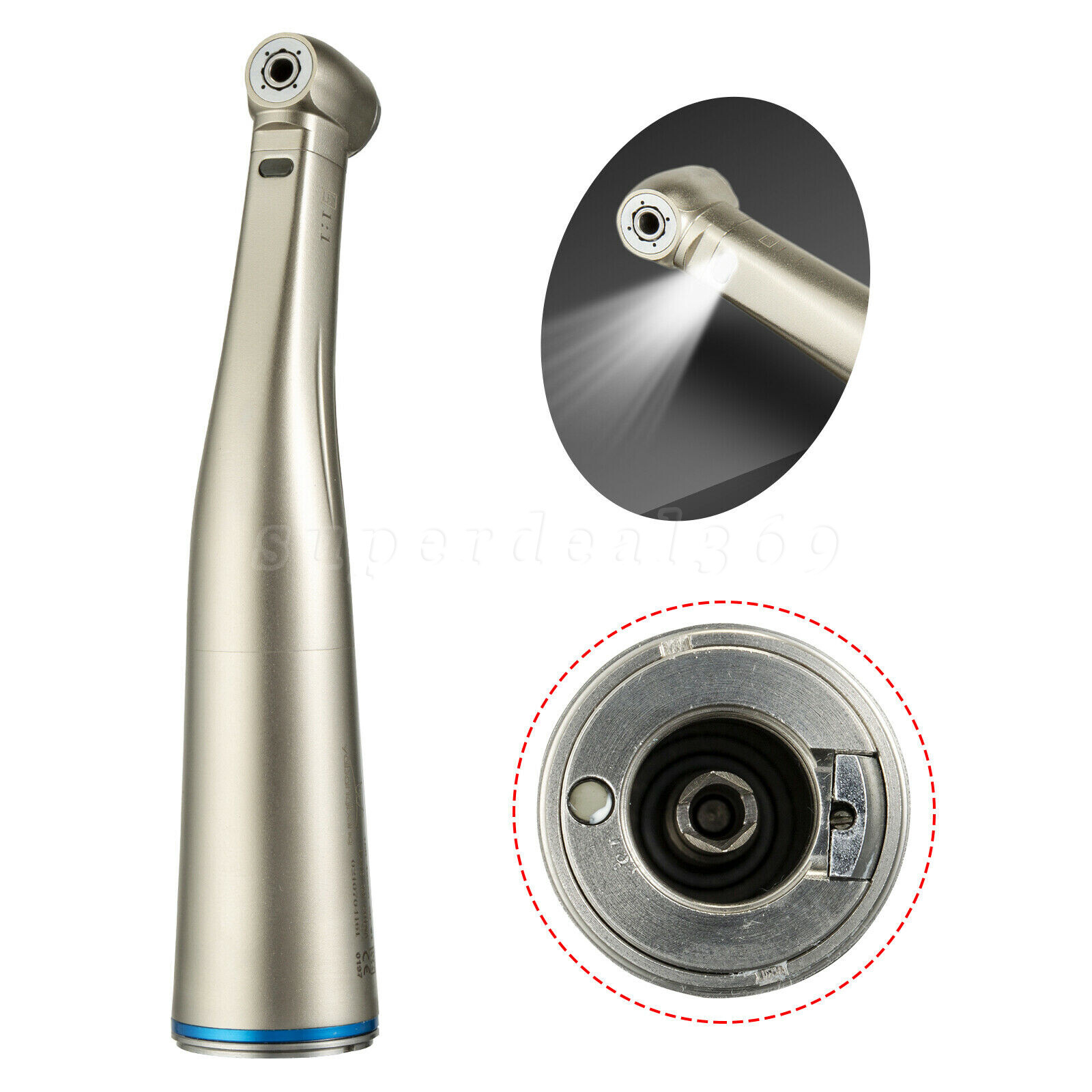 1:1 Dental Electric Fiber Optic LED Contra Angle Handpiece Fit NSK motor CE OR