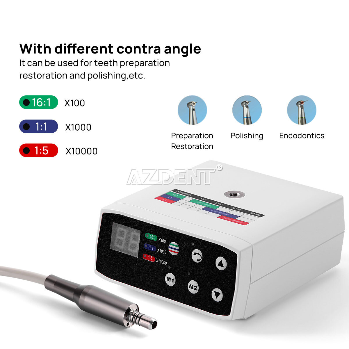 AZDENT Dental Brushless Electric Micro Motor/LED 1:5 /1:1 / 1:4.2 20:1 Handpiece
