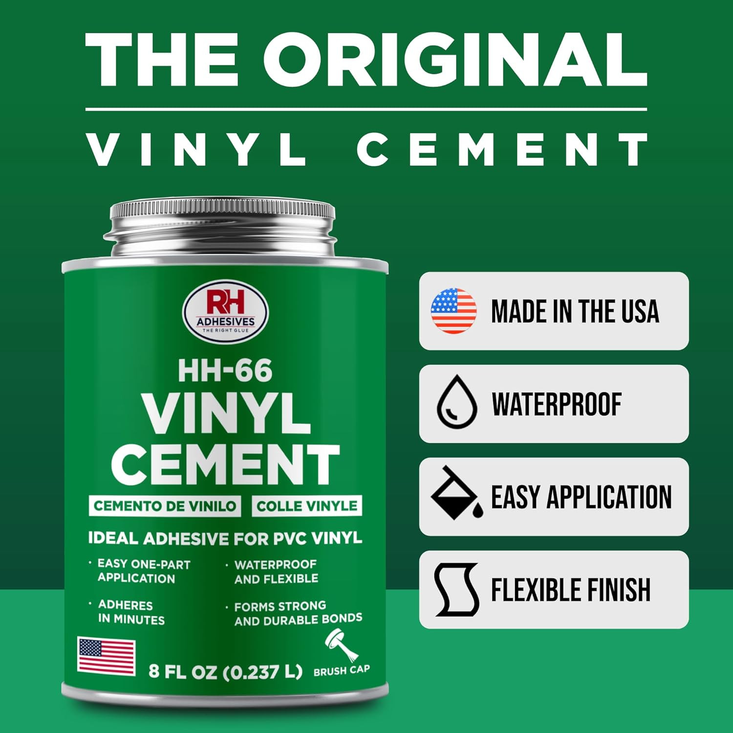HH-66 Vinyl Cement 8 Oz – Vinyl Adhesive, Cement Glue, Industrial Contact Cement