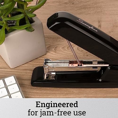 Desktop Stapler 30 Sheet Capacity All Metal Jam Resistant Antimicrobial Black
