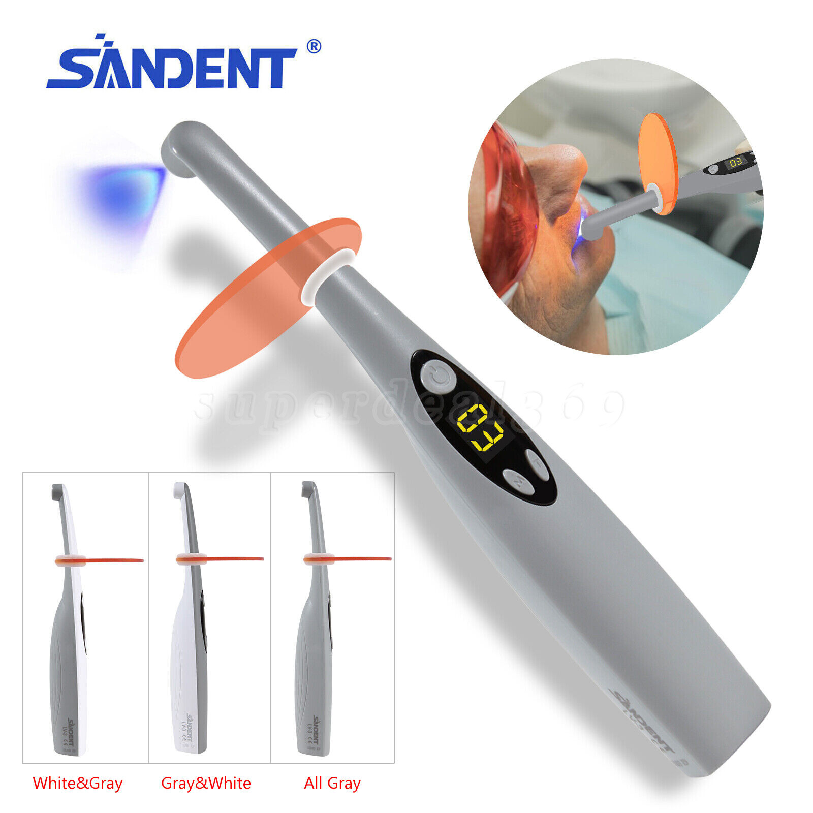 Dental Cordless Curing Light 3 Second LED Light Cure Lamp 3 Modes LV-3
