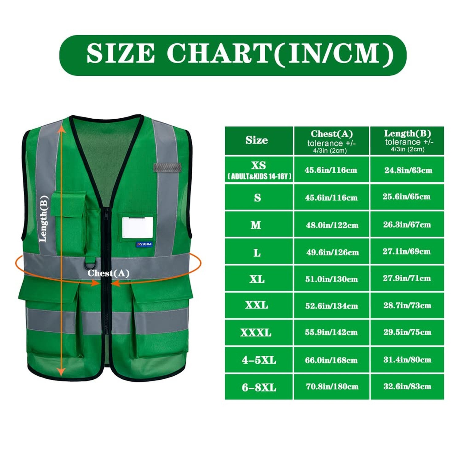 A-SAFETY XSmall Green hi vis vest xs X-Small