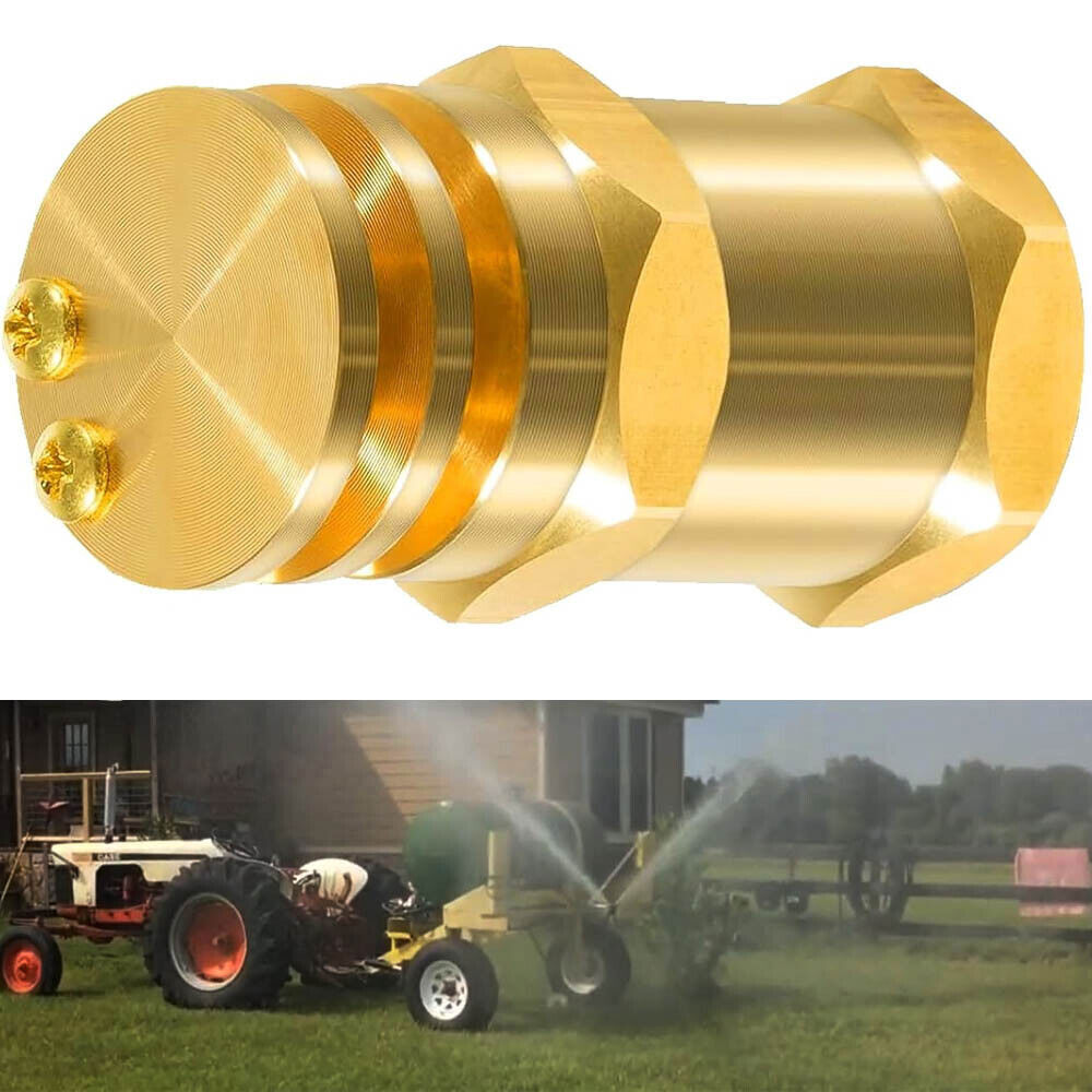 Boomless Spray Nozzle w/90°&180°Caps 1/2″FPT #5 Brass 40PSI 2.0GPM Agricultural