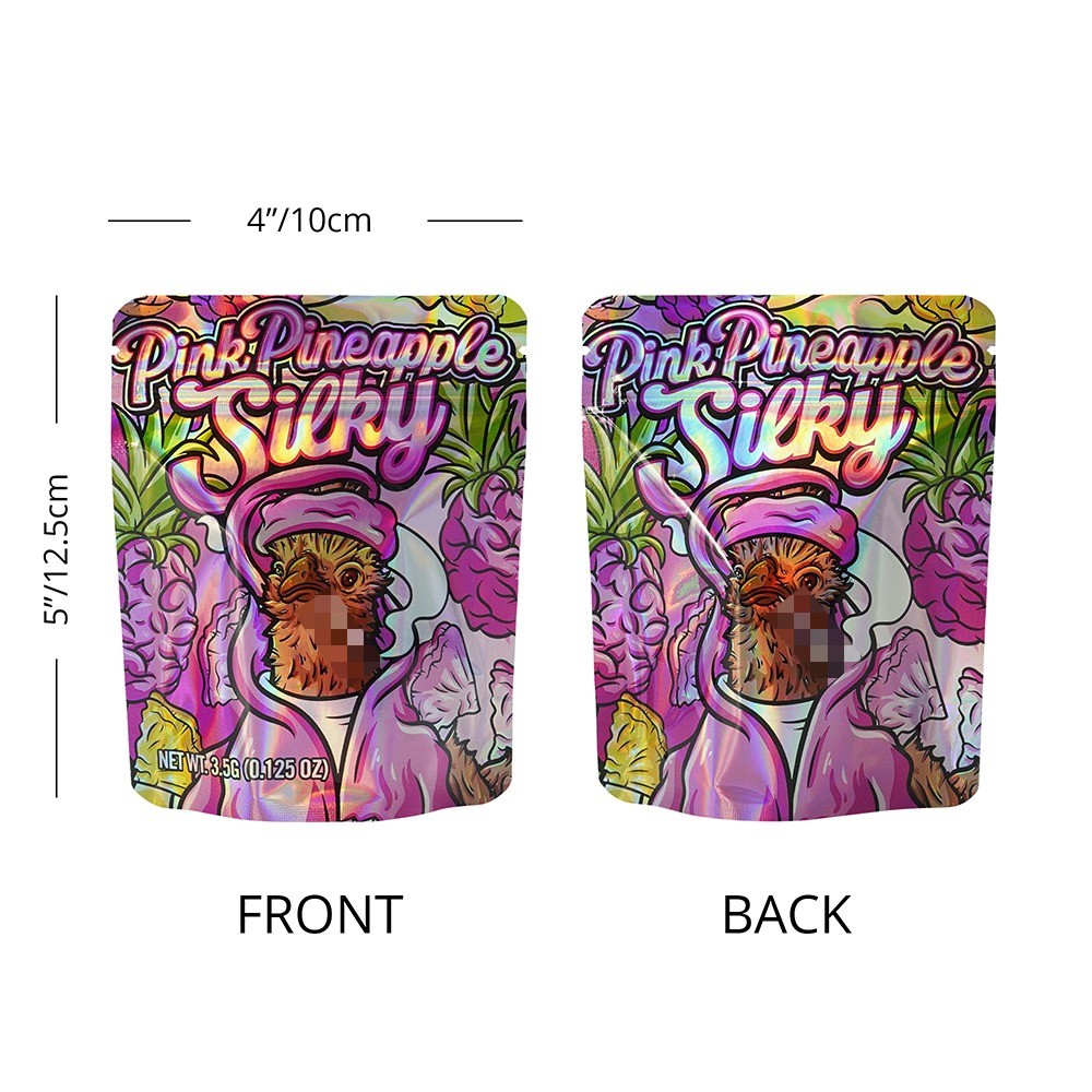 3.5g Mylar Bag Stand Up Zip Seal Bags Mixed Pack Holographic Bag 100pcs