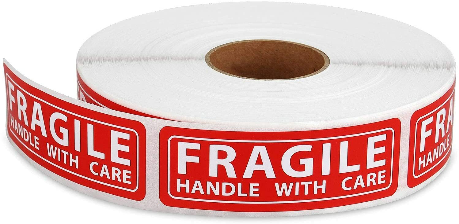 1 Roll 1000 1 x 3 FRAGILE HANDLE WITH CARE Stickers Labels Mailing Shipping