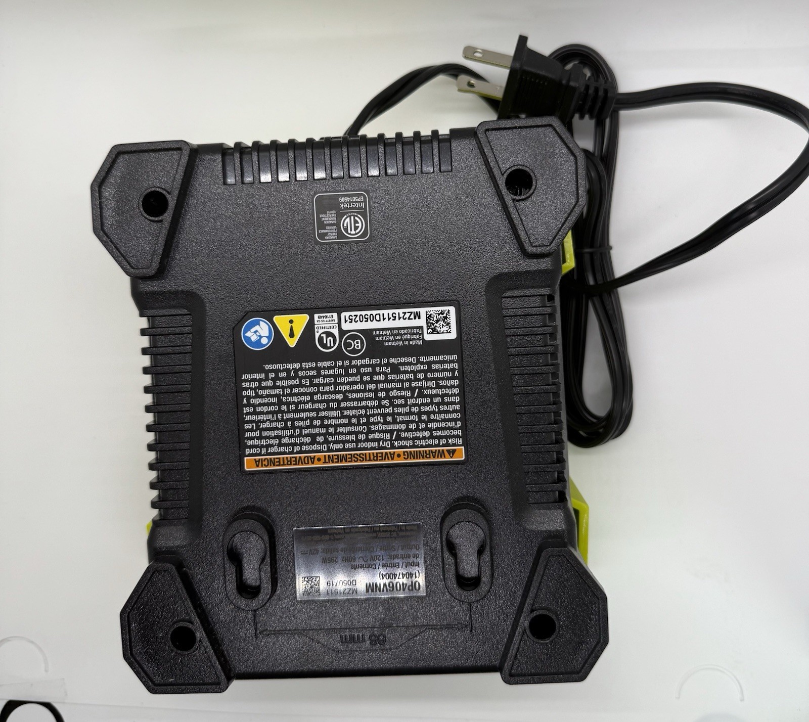 Ryobi OP406VNM 40V Lithium-Ion Rapid CHARGER (new) MADE IN Vietnam