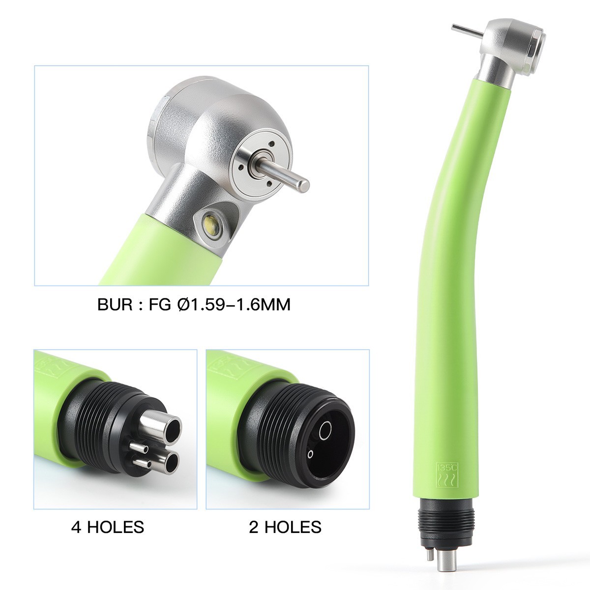 USA Dental LED E-generator High Speed Handpiece 3 Way Spray Push Button 2/4Holes