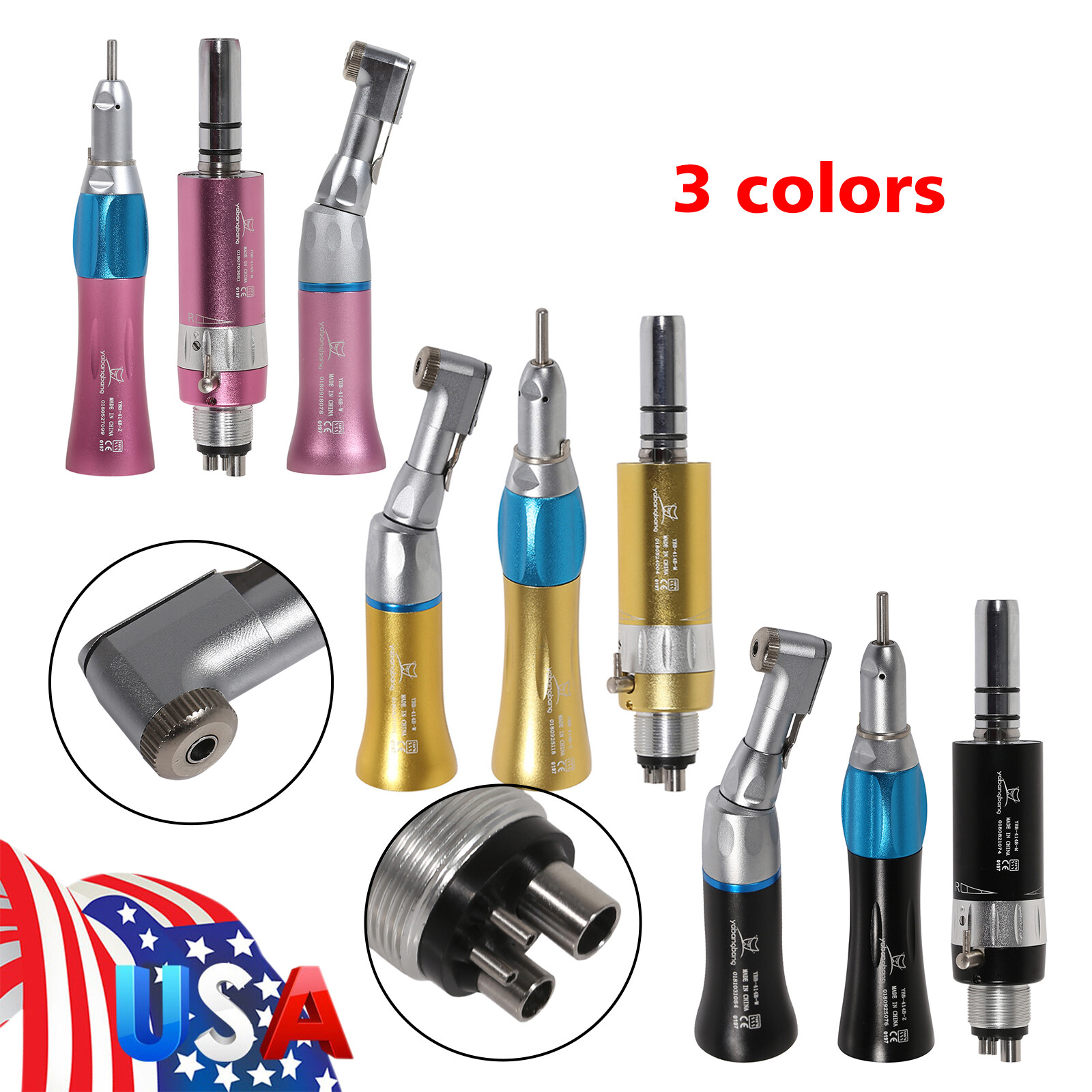 Estilo NSK Dental Baja Velocidad pieza de mano Contra Angulo Motor de aire Kit