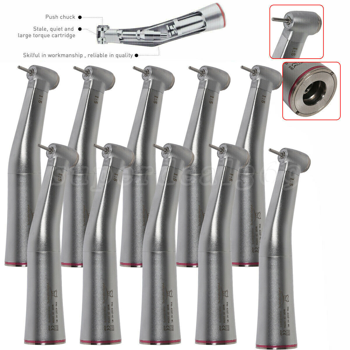 1-10* Dental 1:5 Increasing Contra Angle Handpiece fit NSK Electric Ti-max X95L