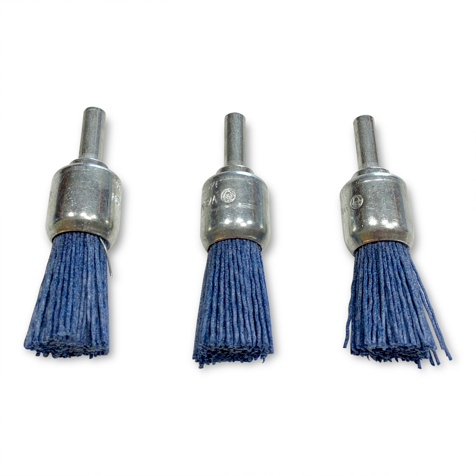 3/4″ Nylon End Brush 1/4″ Shank Medium Fine Coarse 3 Pack Blue Drill Brush