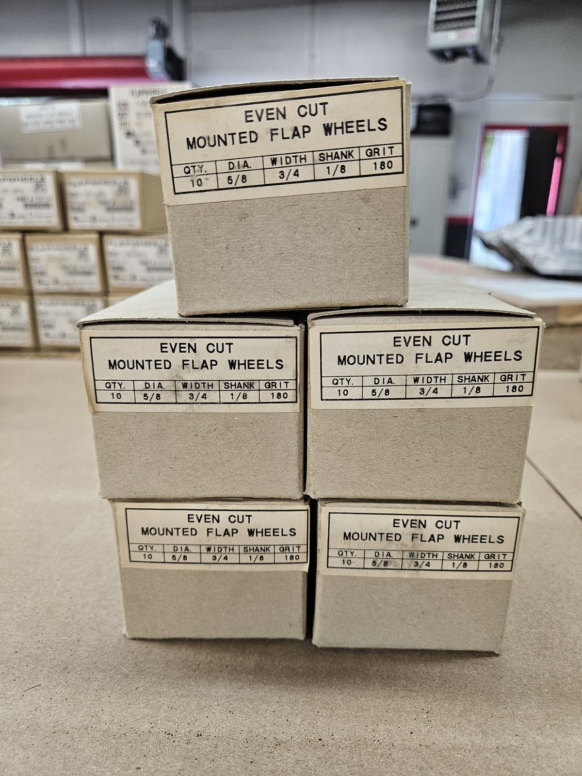 5/8″ x 3/4″ 180 Grit Flap Wheels 1/8″ Shank, 25,000 RPM – Lot of 10