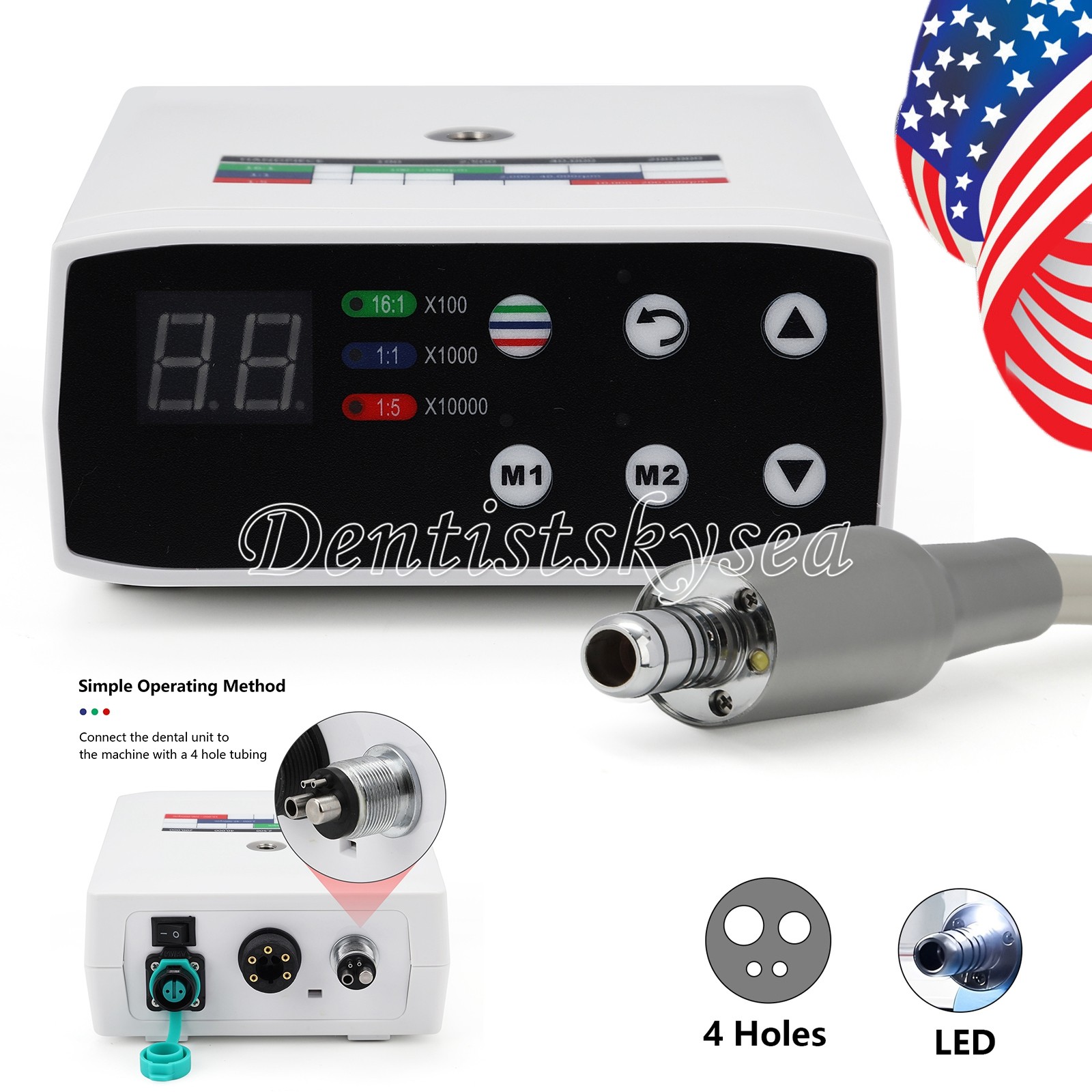 Dental Brushless LED Electric Micro Motor/1:5 Increasing LED Handpiece