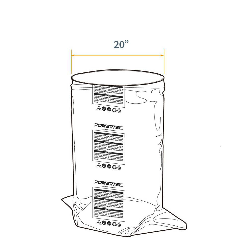 20 In. Dia X 43 In. Clear Plastic Dust Collection Bag (5-Pack)