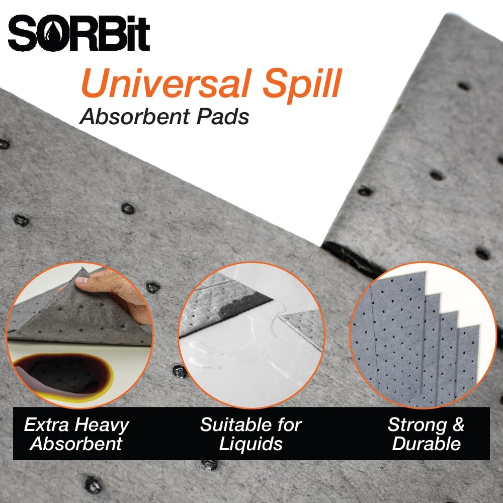 LAUCO Heavyweight Universal Oil Absorbing Pads (Grey) 10 inch x13 inch – Pack