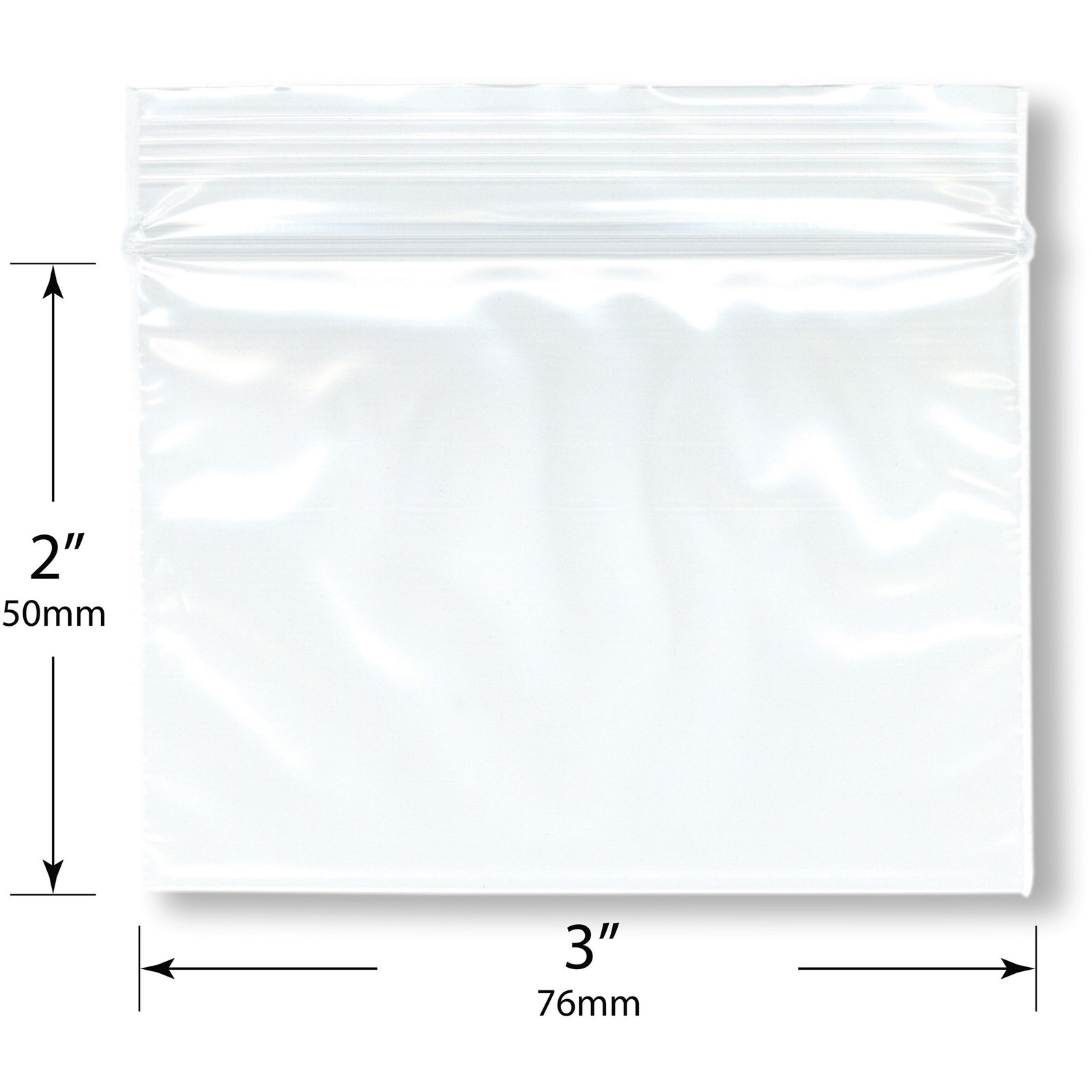 Plymor 3″ x 2″, 2 Mil Zipper Reclosable Plastic Bags