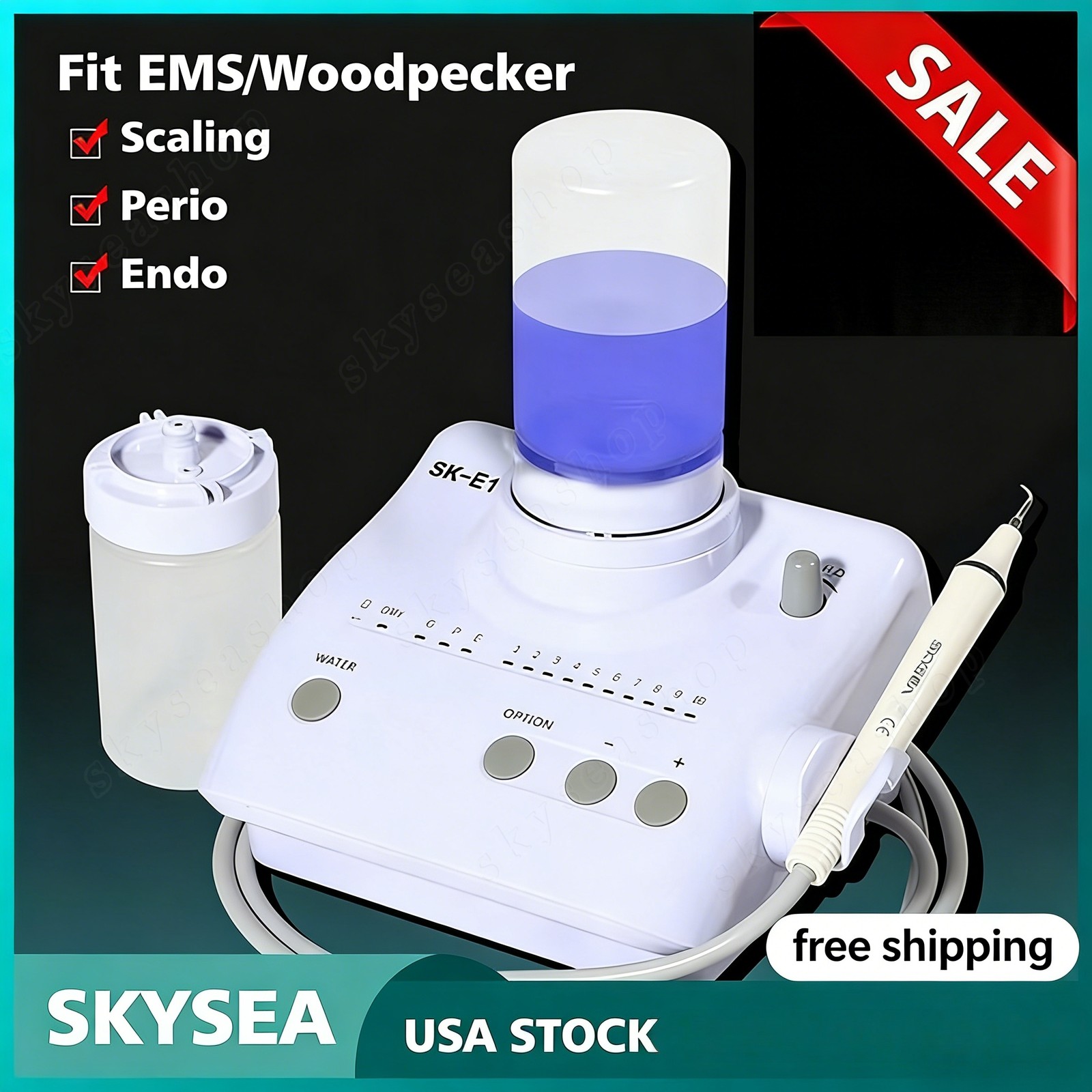 Fit Cavitron Dental Ultrasonic Scaler Machine 2 Bottles with EMS Handpiece Tips