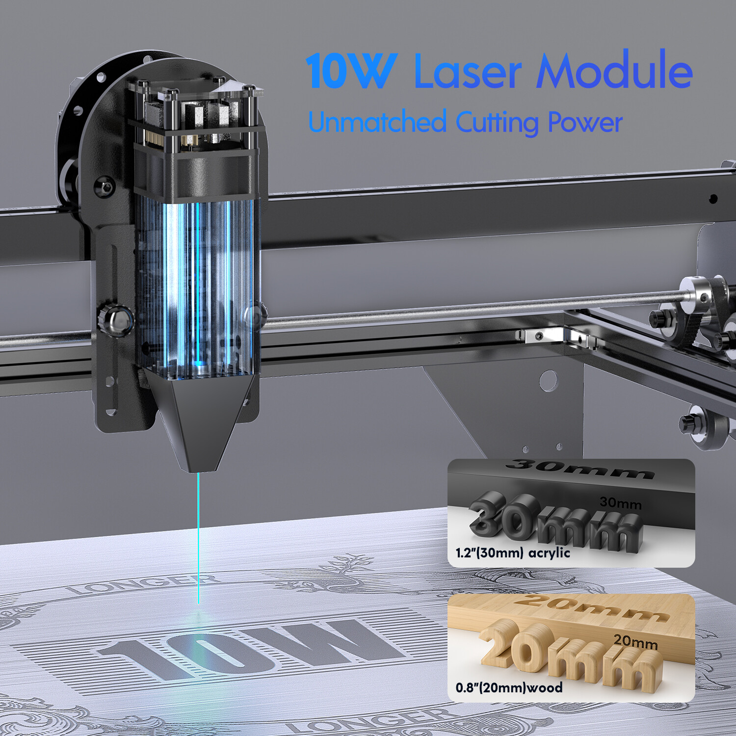 Longer RAY5 10W Laser Engraver, Laser Cutter,24000mm/min Used-B? Free Honeycomb