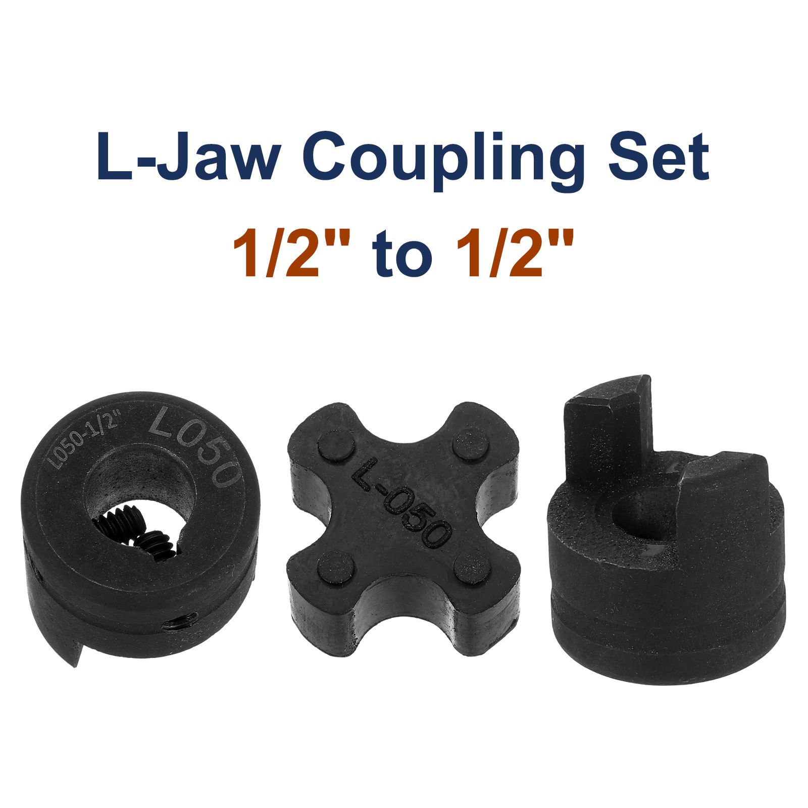 3PCS 1/2″ to 1/2″ L050 Flexible L-Jaw Coupling Coupler