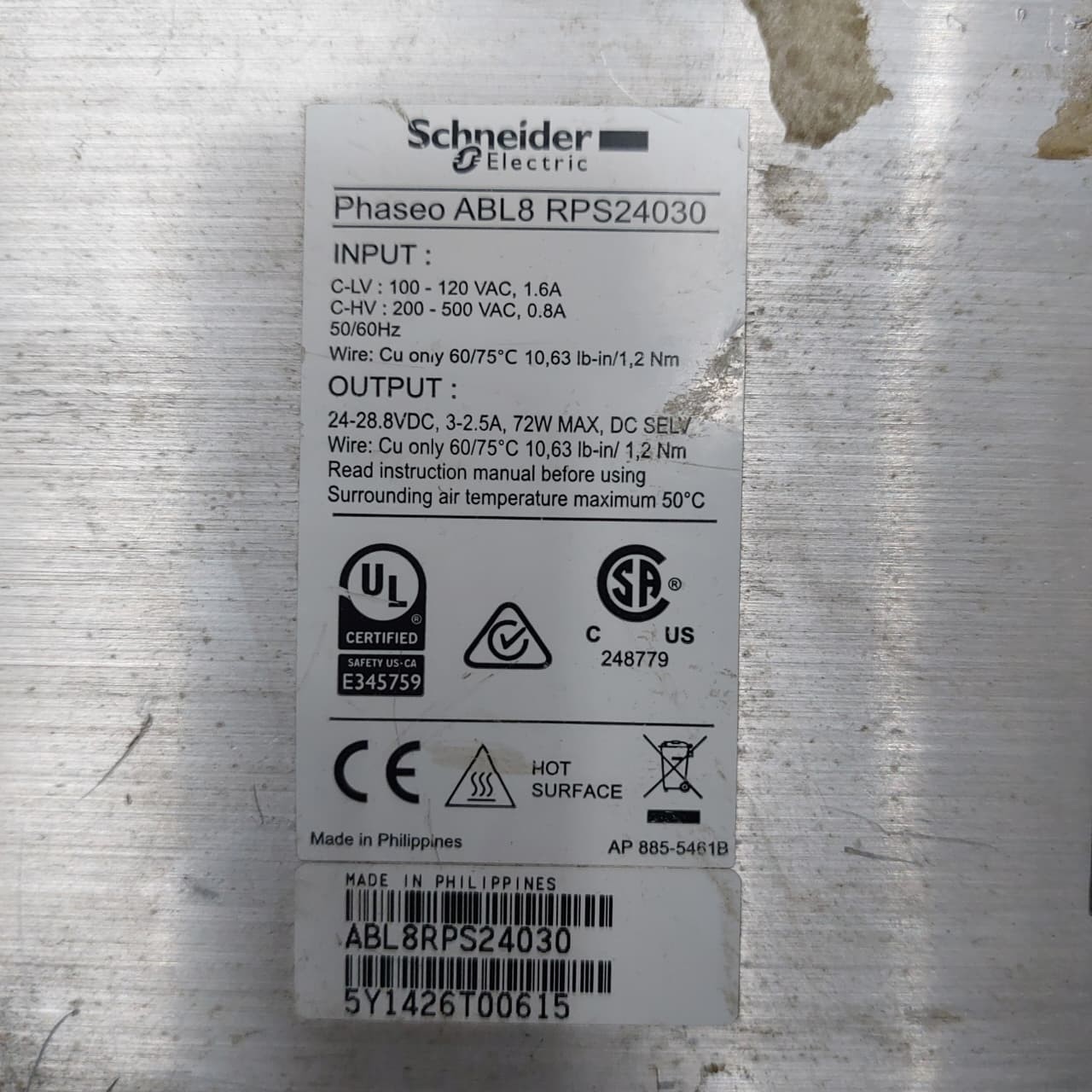 SCHNEIDER ELECTRIC .. PHASEO.. ABL8 RPS24030.. MADE IN PHILIPPINES