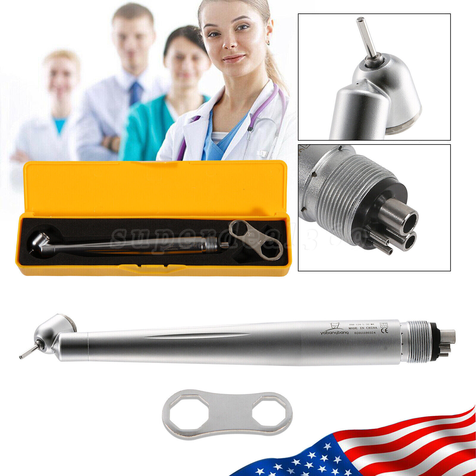 Dental 45 Degree Surgical High Speed Handpiece 4-holes 45° Angle Dental Hanpiece