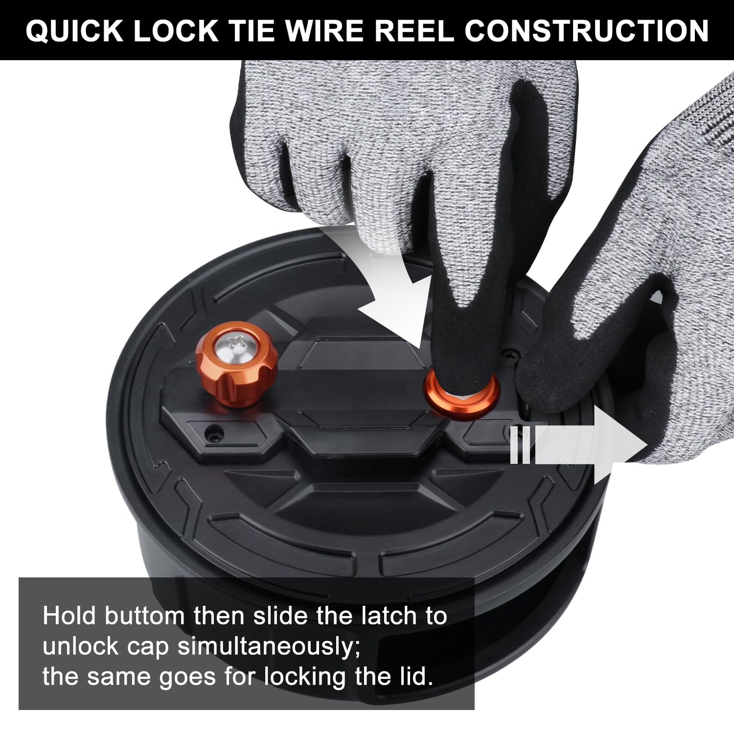 Tie Wire Reel – Lightweight Aluminum, Quick Lock Mechanism, Ambidextrous Rewi…