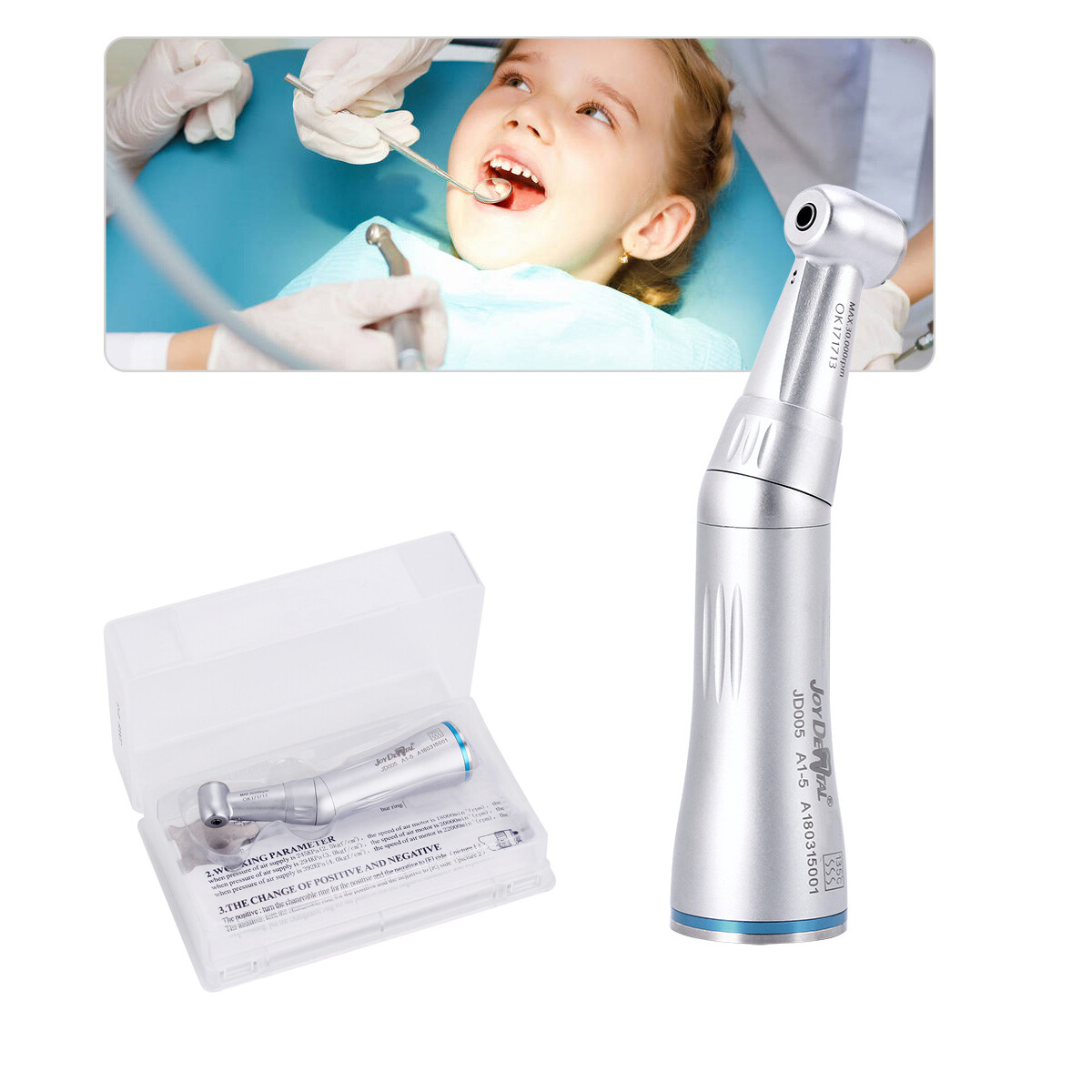 Dental Low Speed Internal Water Spray Pipe Contra Angle Handpiece