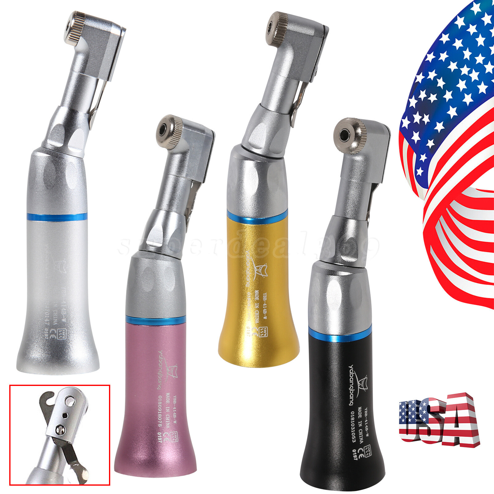 Dental Slow Low Speed Contra Angle Handpiece Fit NSK E-type 4Hole Motor Color ns