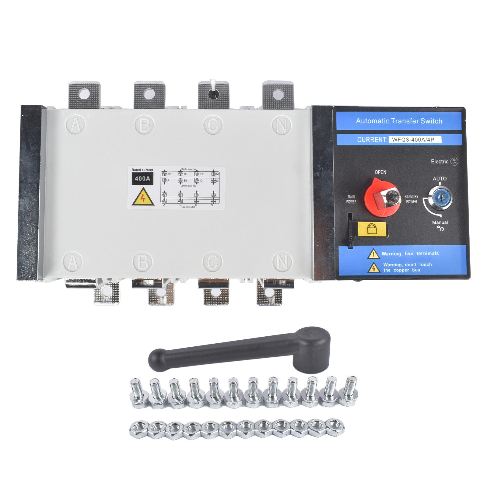Replace Industrial Automatic Transfer Switch 4P 400A 110V or 220V Auto / Manual