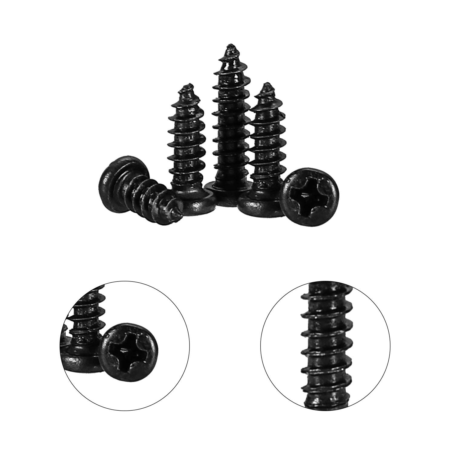 750 Pcs Small/Micro/Tiny/Mini Self-Tapping Screws, M1.7-M3 Phillips Pan Head, Cr