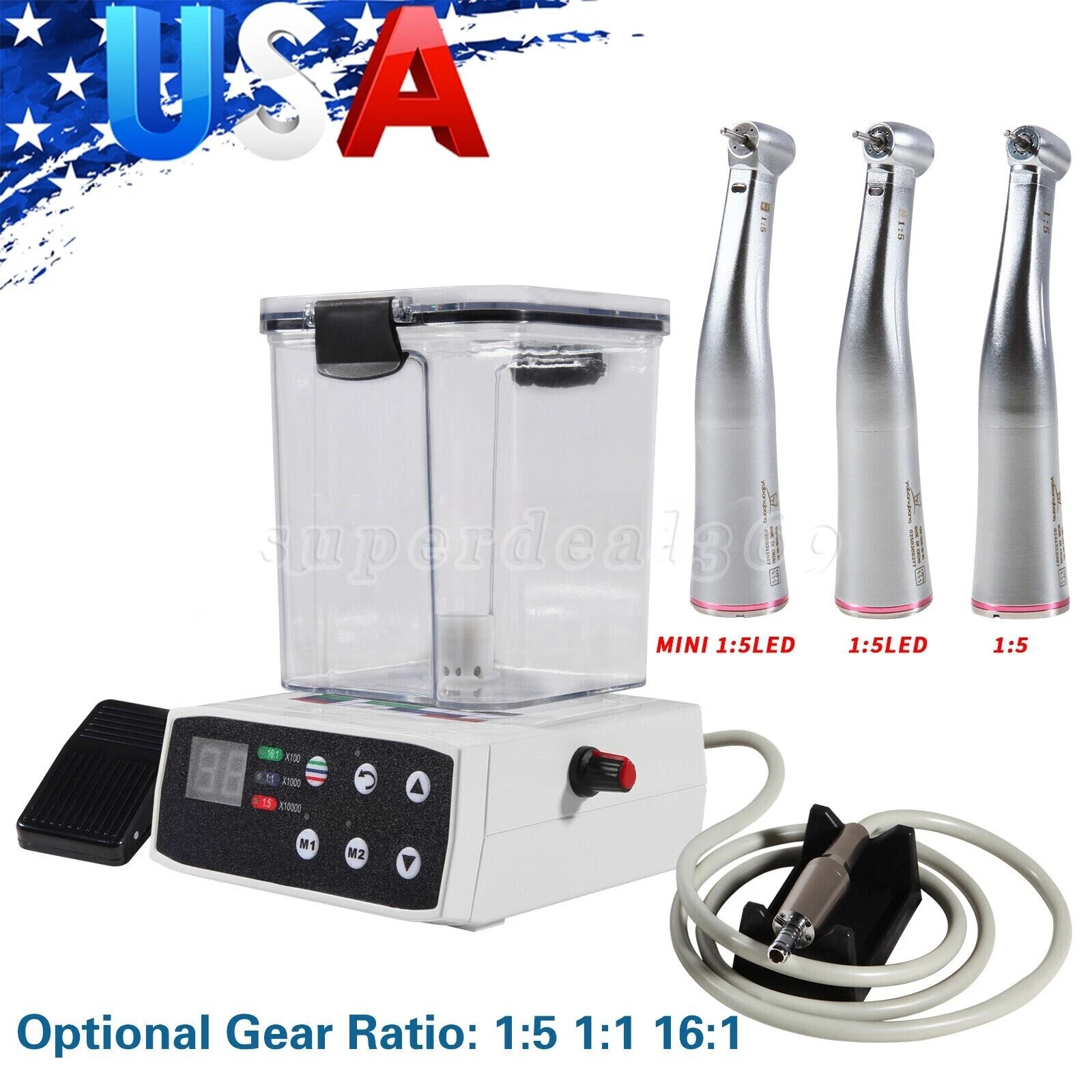 LED Dental Brushless Electric Micro Motor /1:5 Increasing Handpiece for Practice