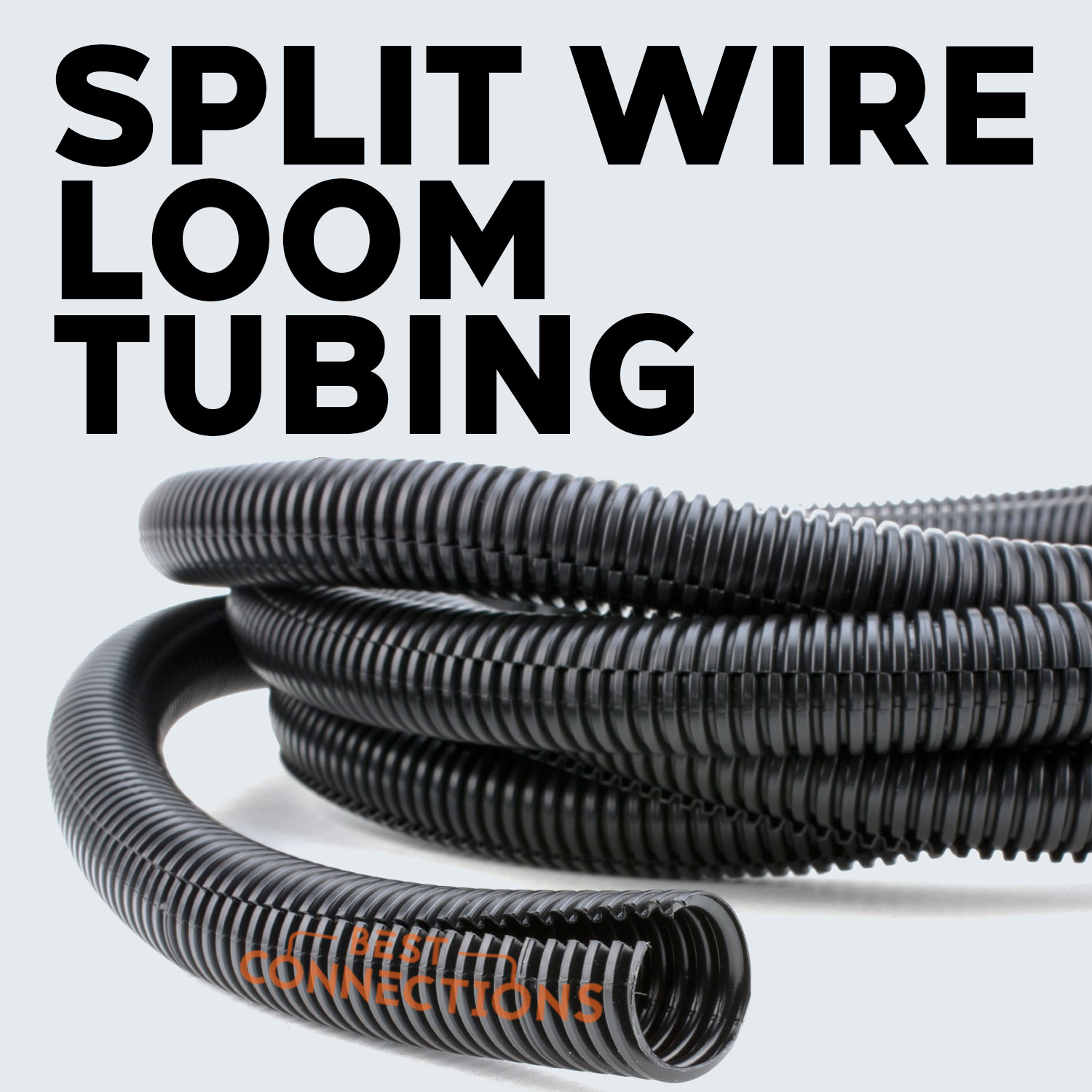 1.5 Inch Black Split Wire Loom 10 FT Cut Piece Polyethylene Hose Cover