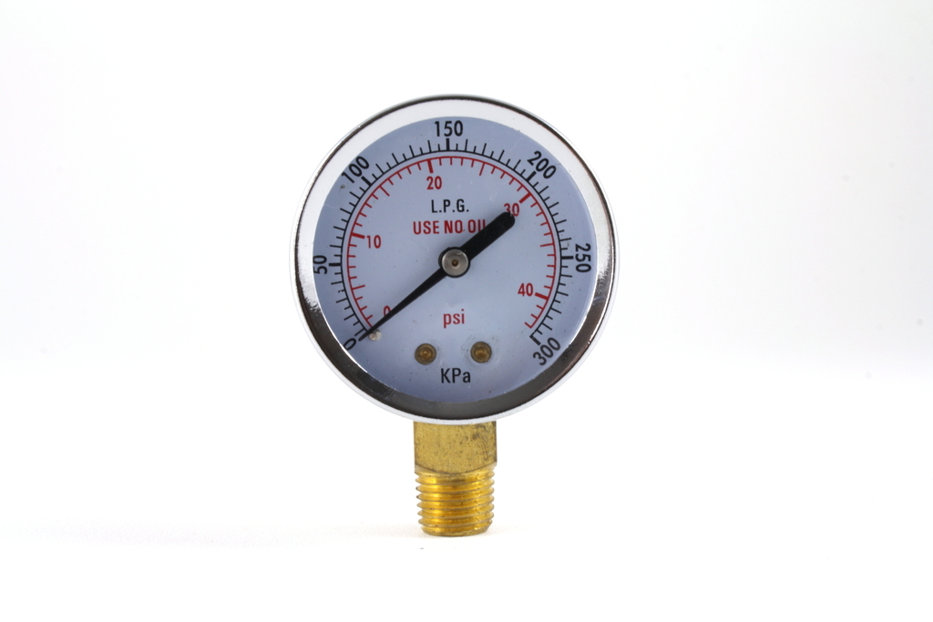 Low Pressure Gauge for Propane Regulator 0-40 psi – 2 inches – 1/4″ NPT