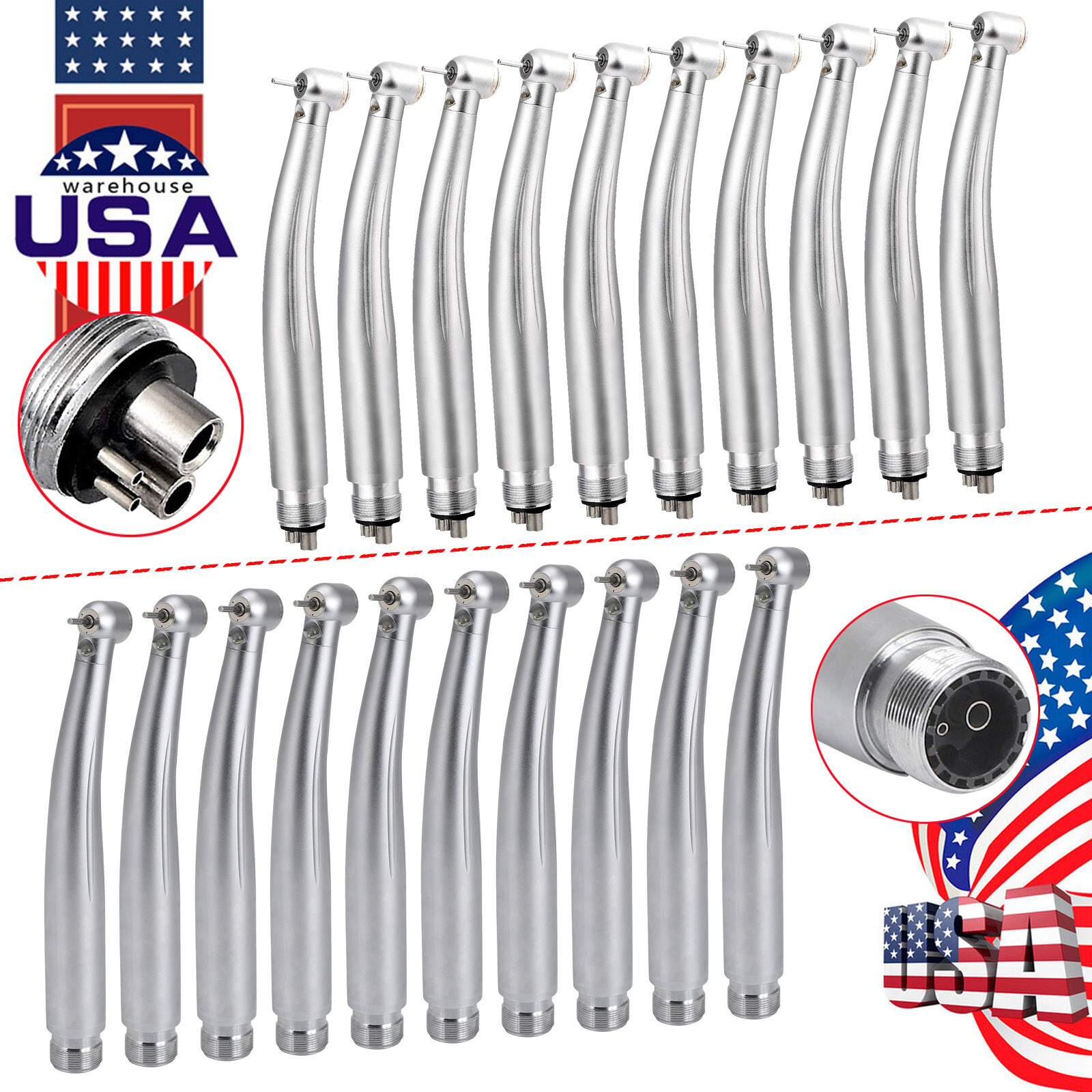 1/10 NSK Style Dental LED E-generator Fiber Optic High Speed Handpiece Turbine
