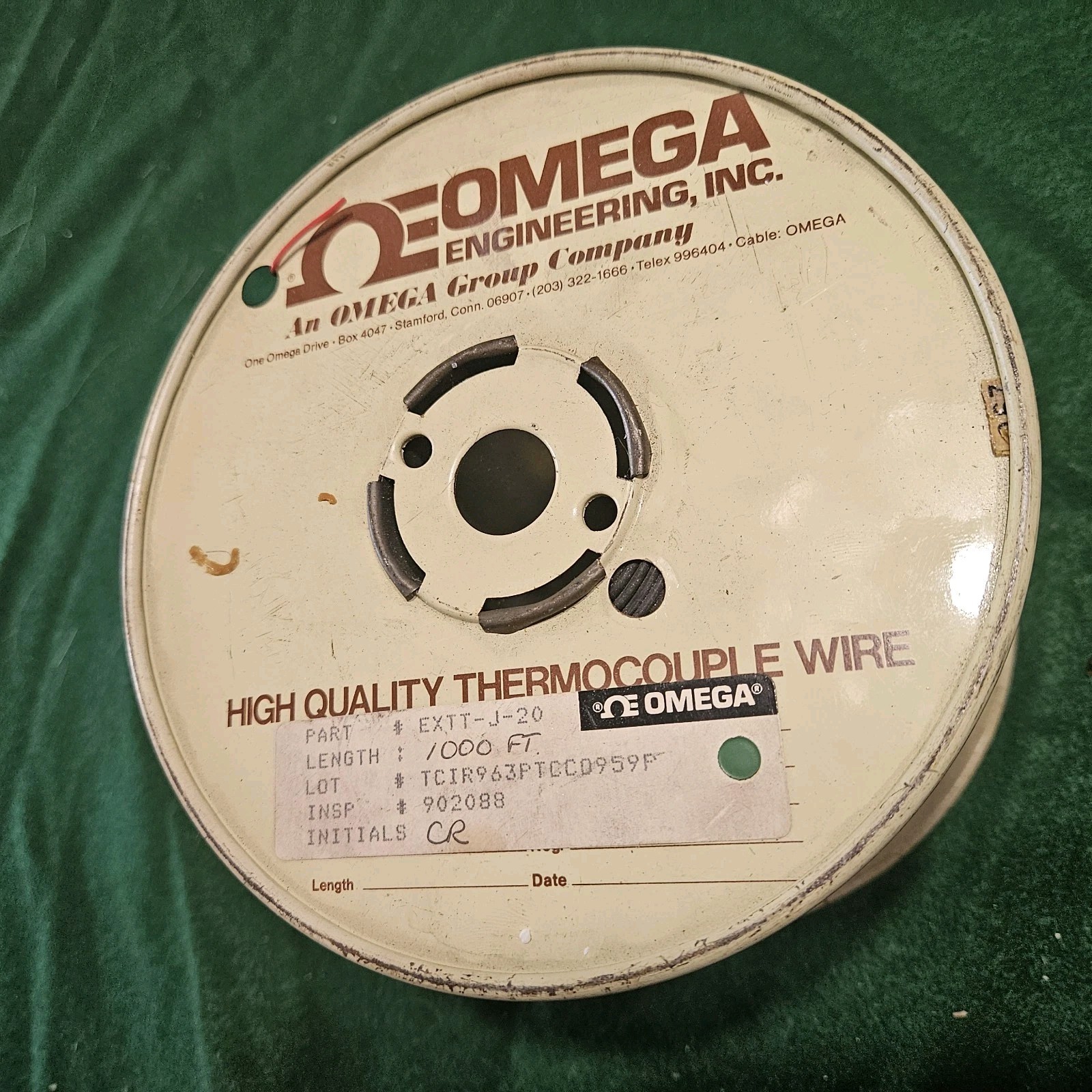 Omega Type J Thermocouple Lead Wire Ext Cable ~700 feet EXTT J20 Two Conductor