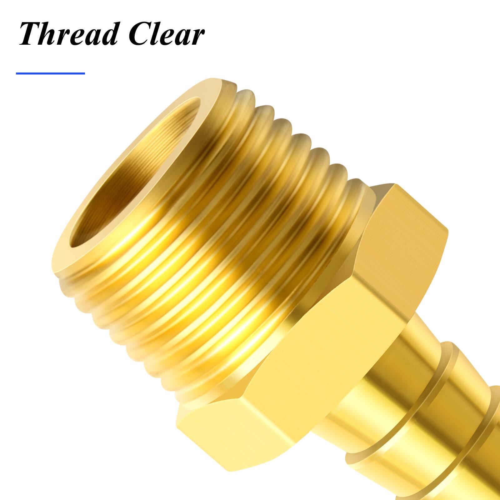 Brass Hose Barb Fitting -3/8 Inch Barb to 1/2 Inch Male NPT Adapter（Pack of 5）