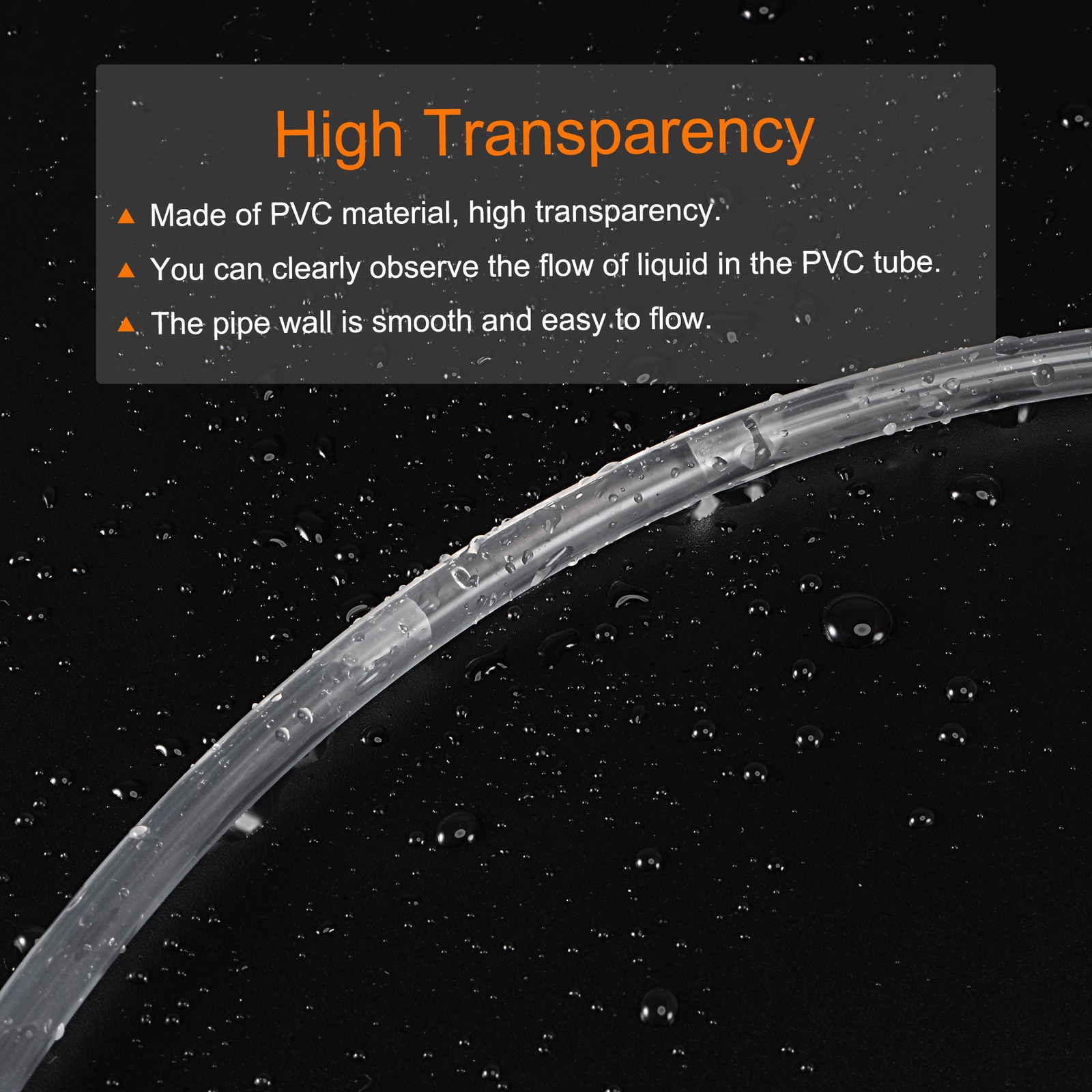 Clear Vinyl Tubing Flexible Hose 6mm ID 8mm OD 2.5m Plastic Tube