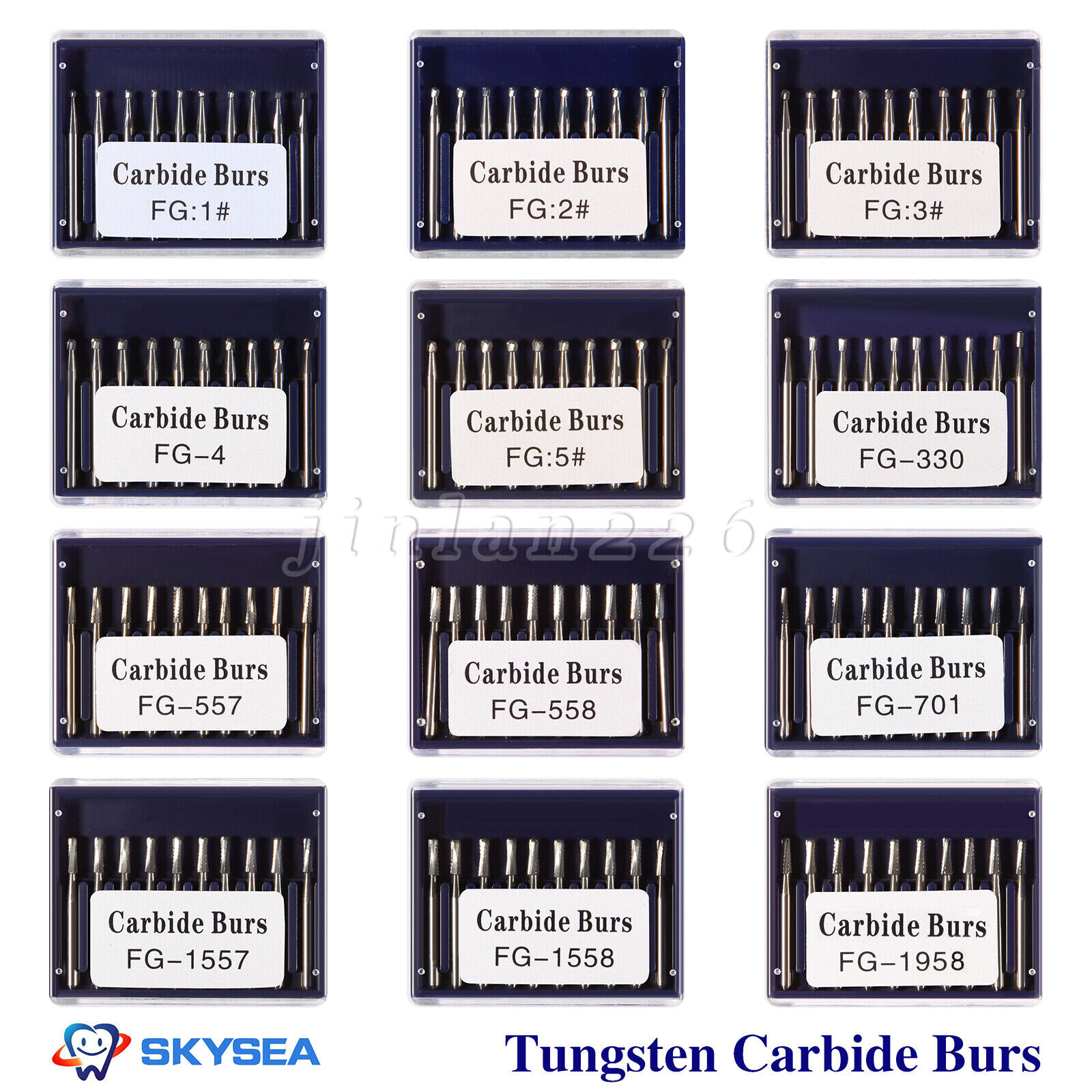 Dental Carbide Burs FG #1-5 557 Round for High Speed Handpiece 10 per package