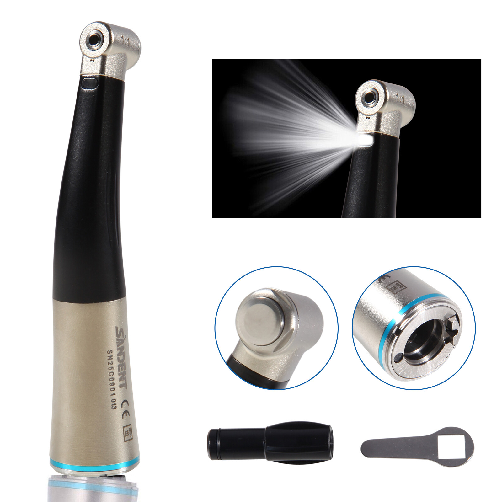 1-5*NSK Style Dental Fiber Optic 1:1 Contra Angle Handpiece Inner Push E-Type ty