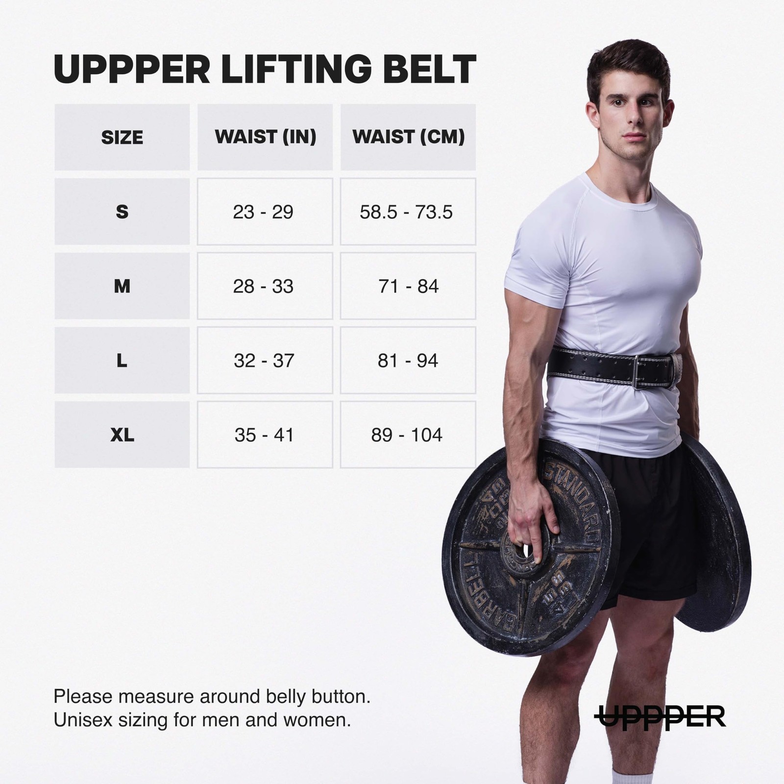 UPPPER Weight Lifting Belt – Double Prong 4” to 2.5” Tapered Premium Lifting Bel
